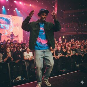 Tyler The Creator Odd Future OFWGKTA Blue Pink Spiral Tie-Dye T-Shirt Small S